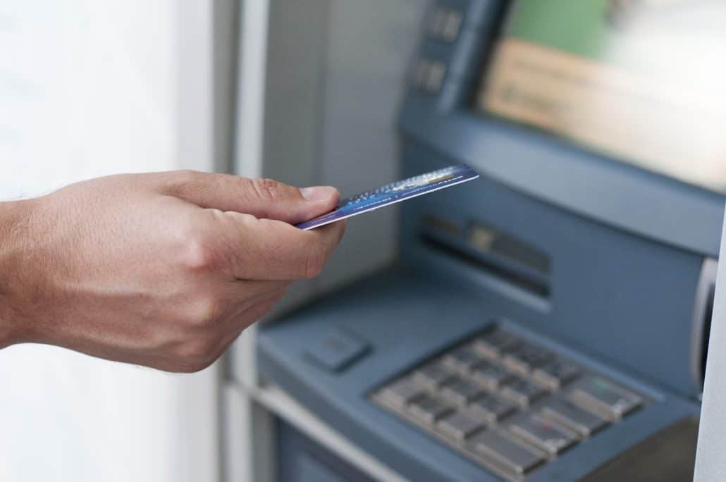 Inserting Card Into ATM