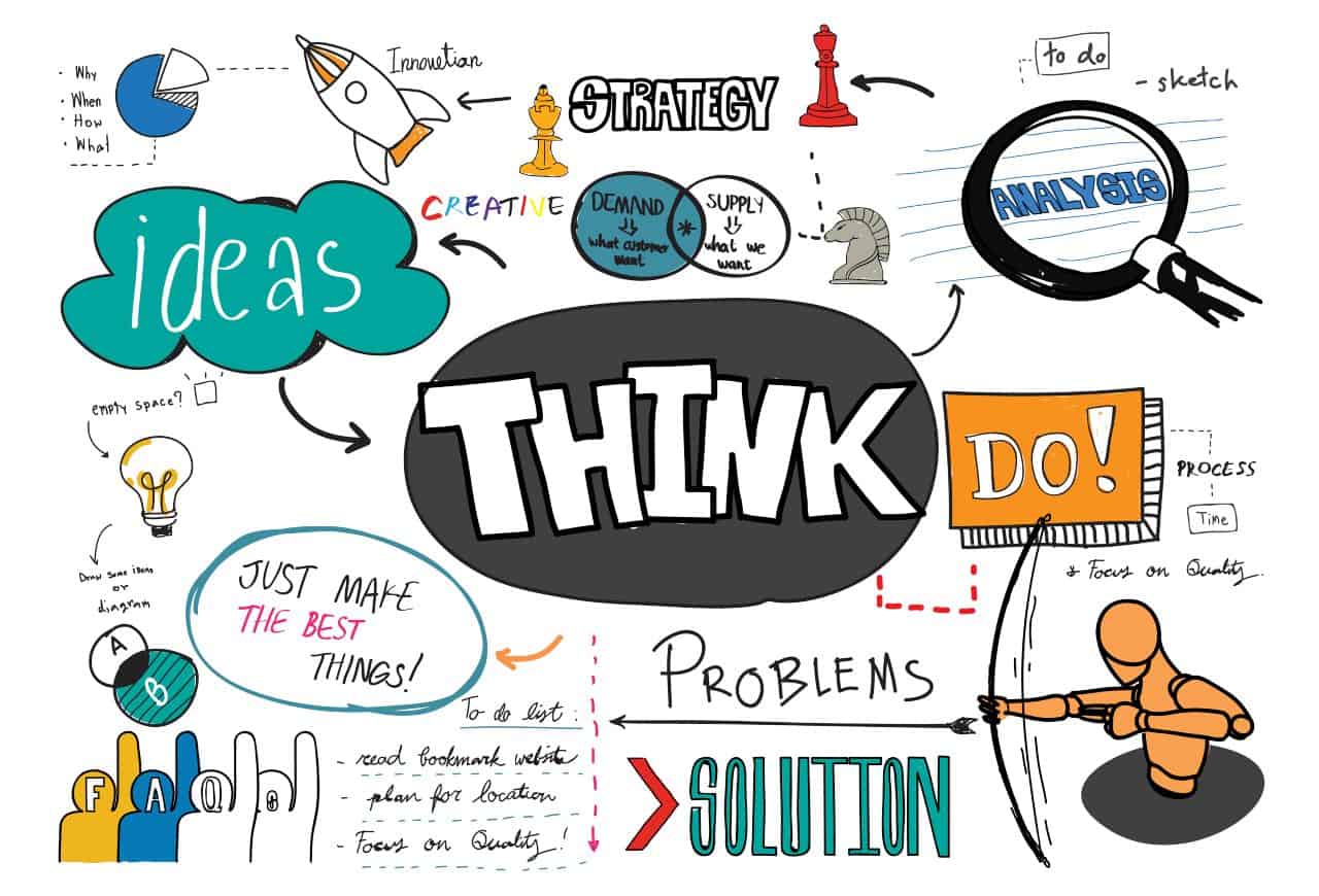 illustration of ideas solution