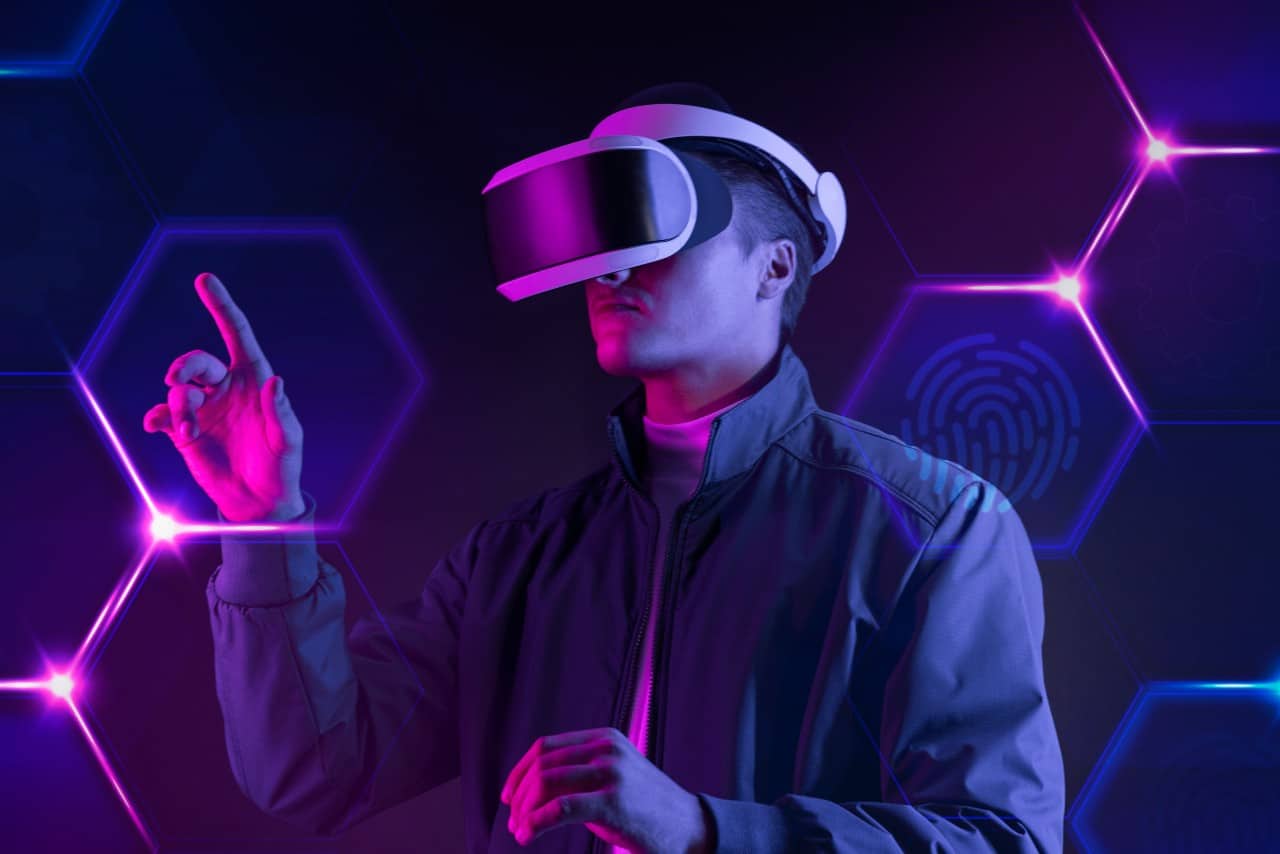 man wearing VR gear